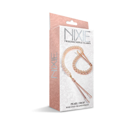 NIXIE PEARL DROP BEADED TWEEZER NIPPLE CLAMPS ROSE GOLD