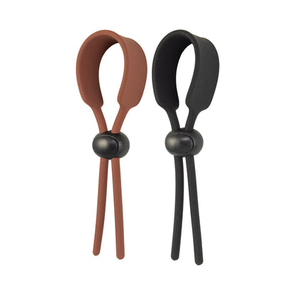 COCK LOOPS ADJUSTABLE COCK TIES BROWN & BLACK