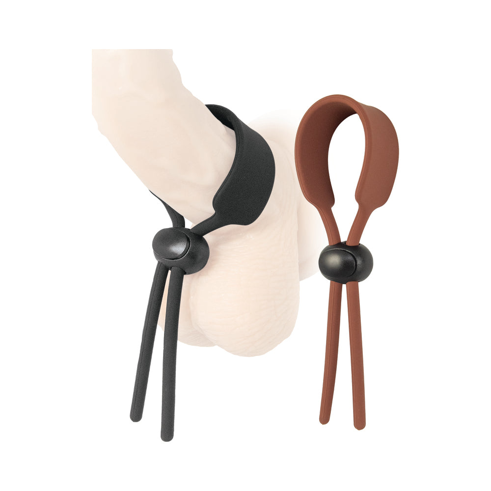 COCK LOOPS ADJUSTABLE COCK TIES BROWN & BLACK