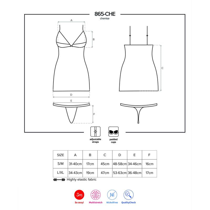 OBSESSIVE - 865-CHE-1 CHEMISE AND THONG