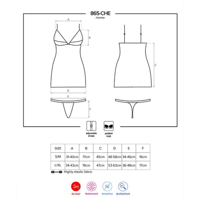 OBSESSIVE - 865-CHE-1 CHEMISE AND THONG