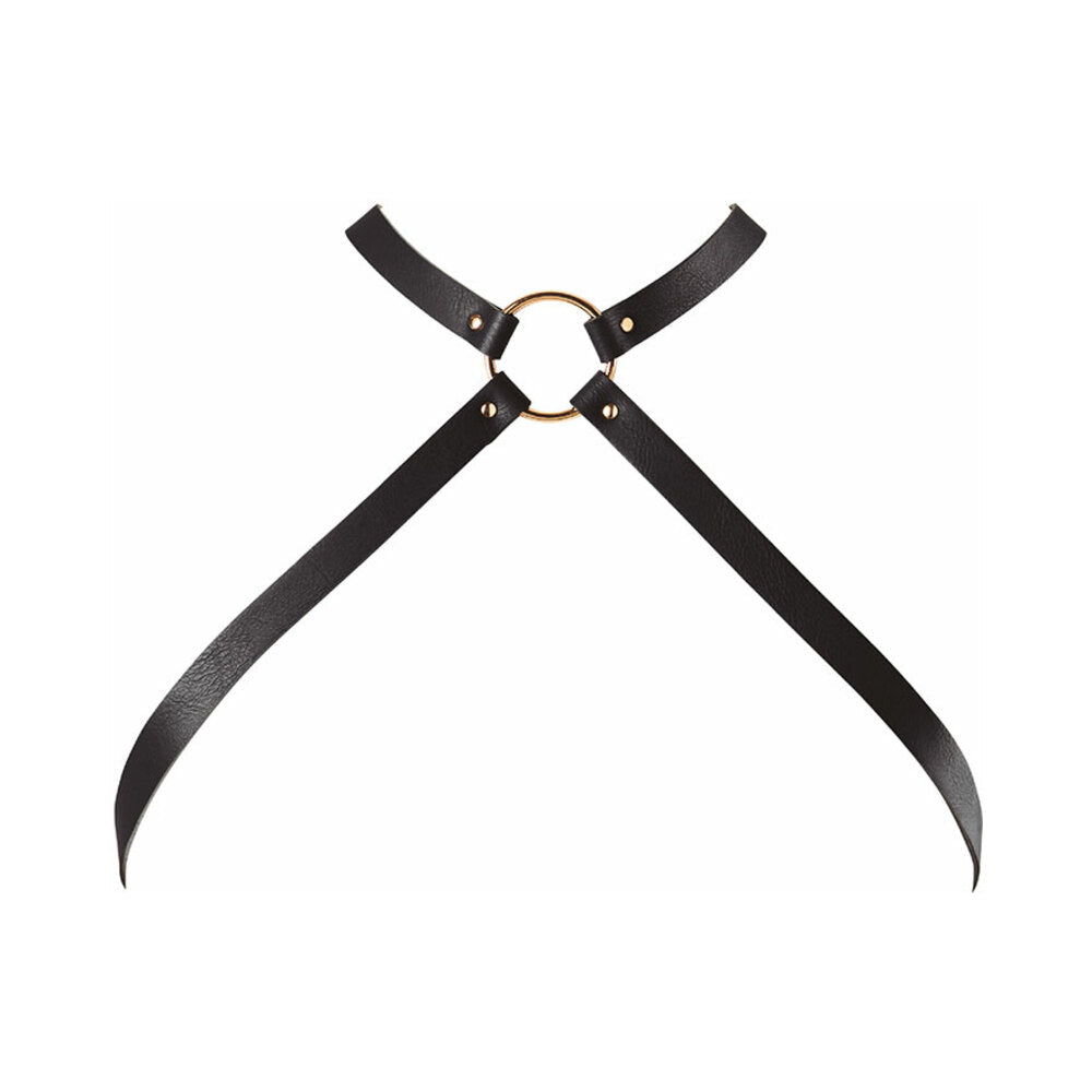 BIJOUX - INDISCRETS MAZE CROSSED CHEST HARNESS BLACK