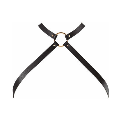 BIJOUX - INDISCRETS MAZE CROSSED CHEST HARNESS BLACK