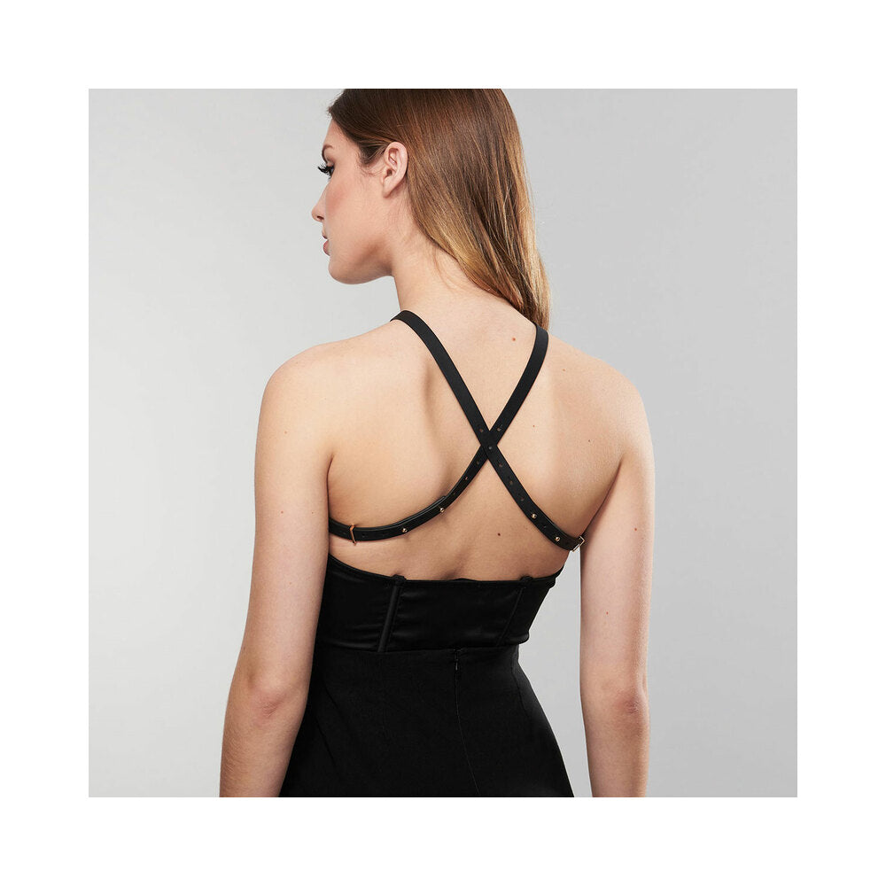 BIJOUX - INDISCRETS MAZE CROSSED CHEST HARNESS BLACK