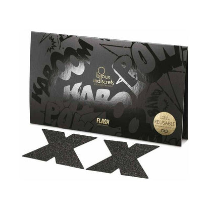 BIJOUX - INDISCRETS FLASH CROSS BLACK NIPPLE CAPS