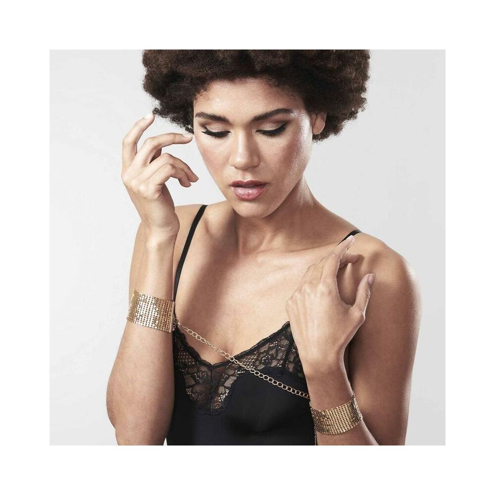 BIJOUX INDISCRETS DESIR METALLIQUE MESH HANDCUFFS GOLD
