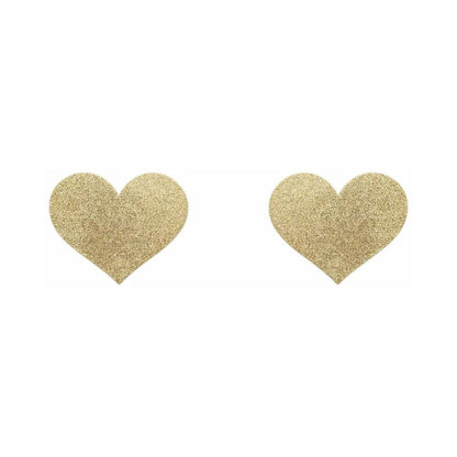 BIJOUX INDISCRETS FLASH REUSABLE GLITTER PASTIES HEART GOLD