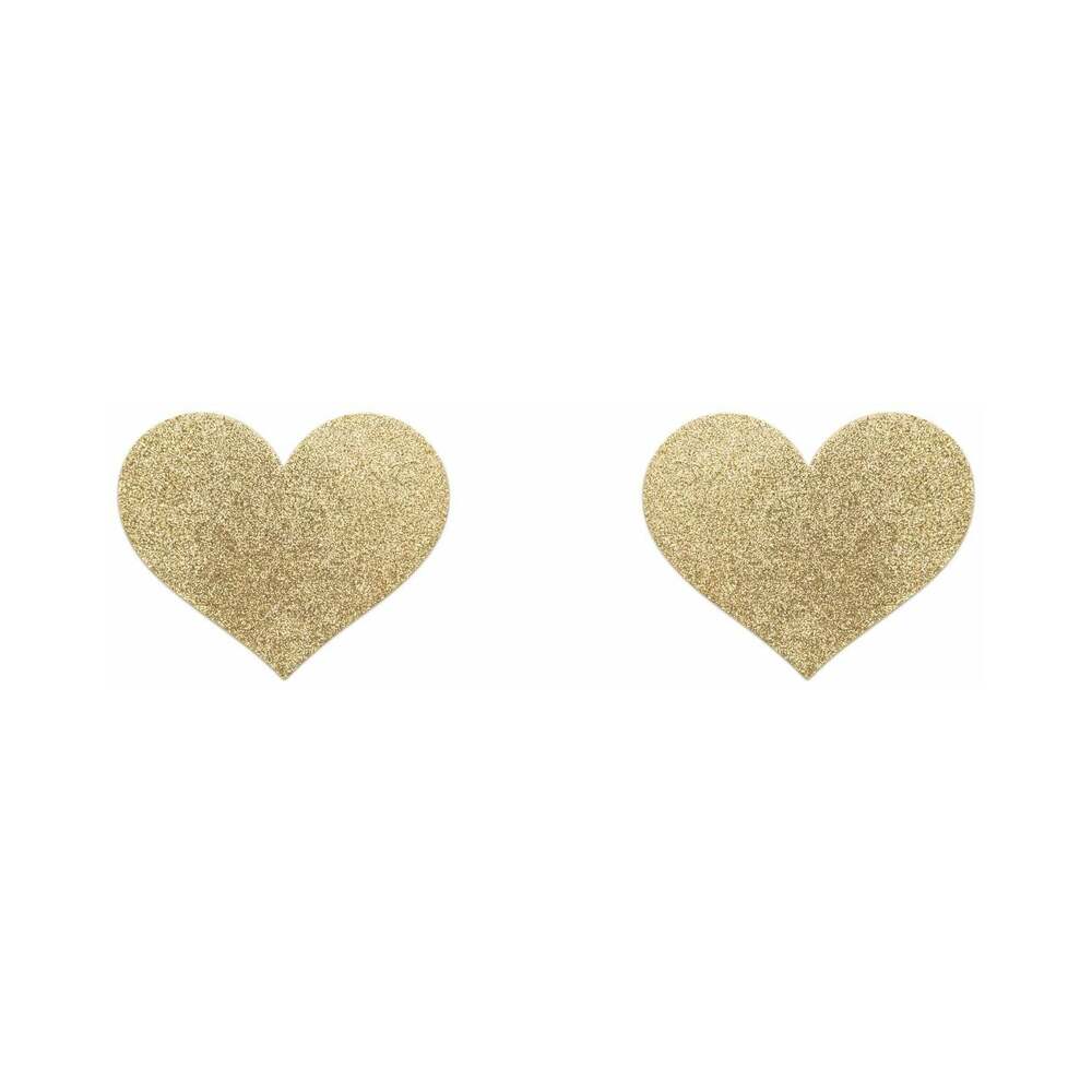 BIJOUX - INDISCRETS FLASH GOLDEN HEART NIPPLE COVERS