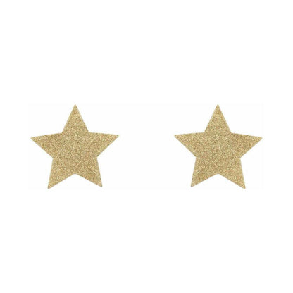 BIJOUX INDISCRETS FLASH REUSABLE GLITTER PASTIES STAR GOLD