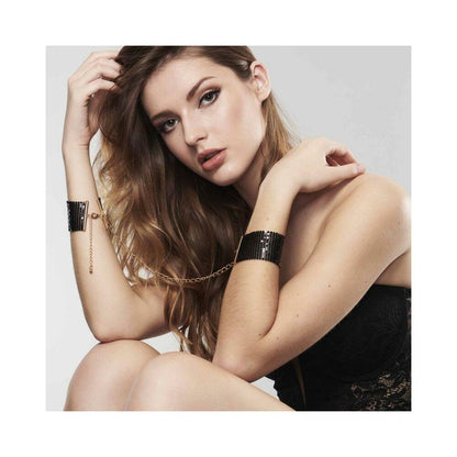 BIJOUX INDISCRETS DESIR METALLIQUE MESH HANDCUFFS BLACK