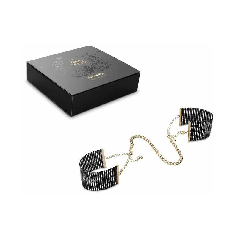 BIJOUX INDISCRETS DESIR METALLIQUE MESH HANDCUFFS BLACK