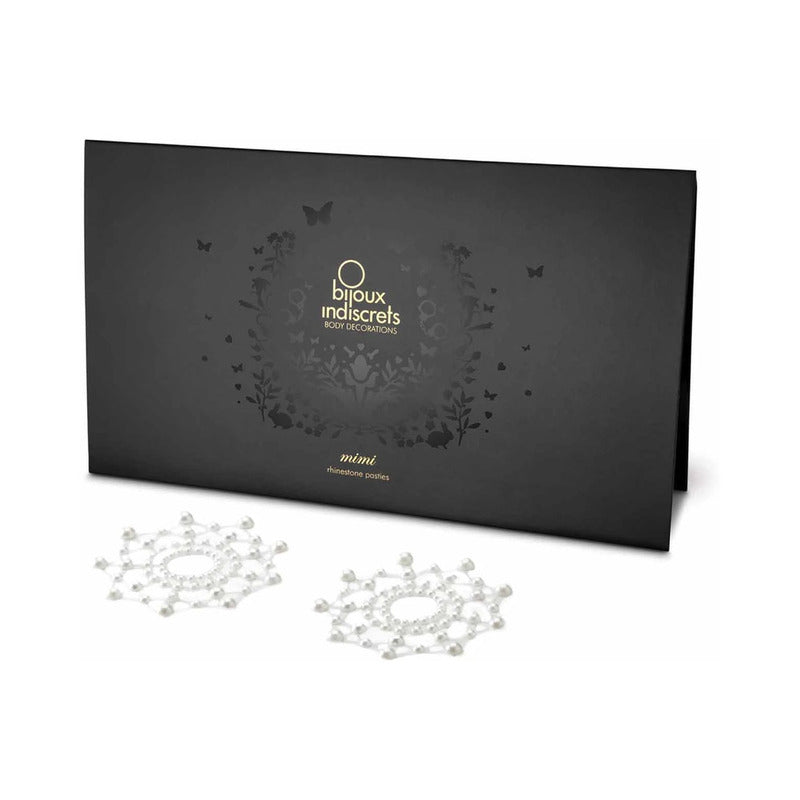 BIJOUX INDISCRETS MIMI RHINESTONE PASTIES CIRCLES PEARL