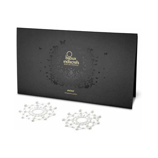 BIJOUX INDISCRETS MIMI RHINESTONE PASTIES CIRCLES PEARL