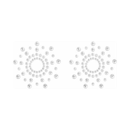 BIJOUX INDISCRETS MIMI RHINESTONE PASTIES CIRCLES PEARL