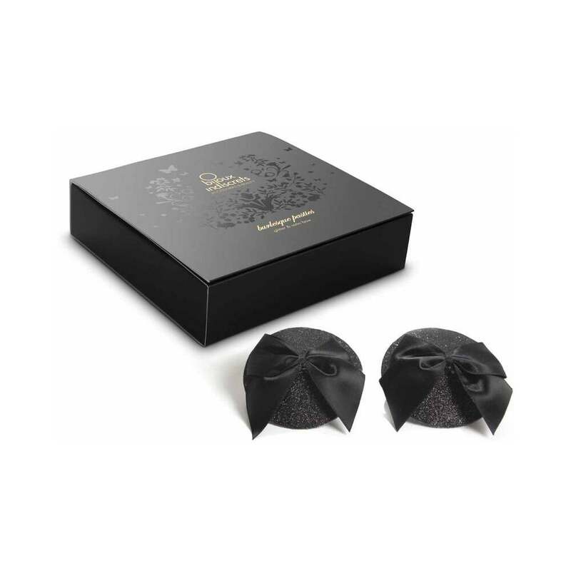 BIJOUX - BURLESQUE SHINY NIPPLE COVERS WITH BOW