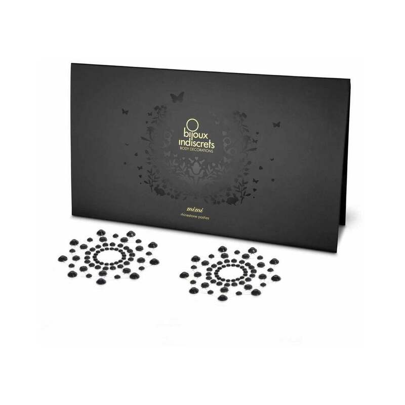 BIJOUX INDISCRETS MIMI RHINESTONE PASTIES CIRCLES BLACK