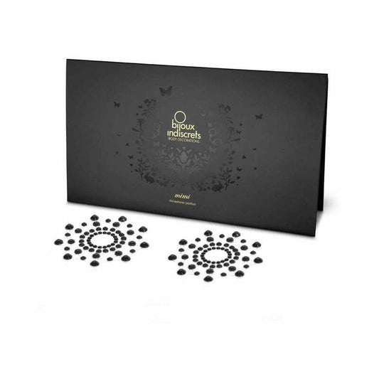 BIJOUX INDISCRETS MIMI RHINESTONE PASTIES CIRCLES BLACK