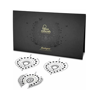 BIJOUX INDISCRETS FLAMBOYANT RHINESTONE BODY DECORATIONS BLACK/SILVER