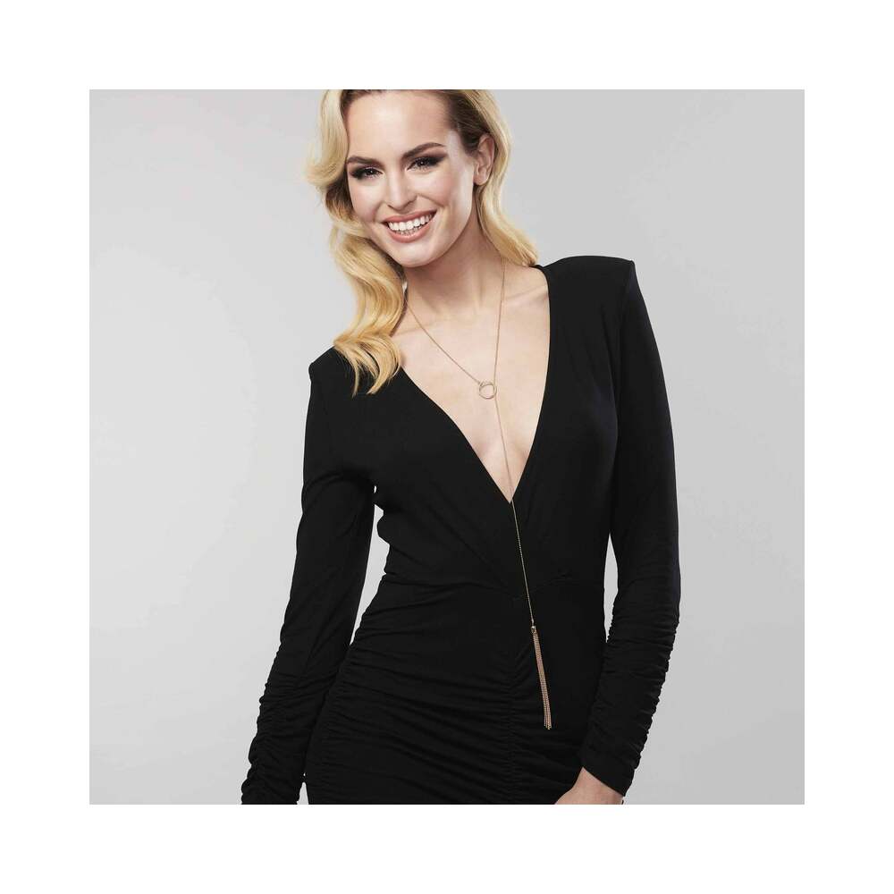 BIJOUX - MAGNIFIQUE METAL NECKLACE WITH GOLDEN FRINGES