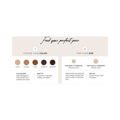 NIPPIES SKIN NIPPLE COVERS SIZE 2 COCOA