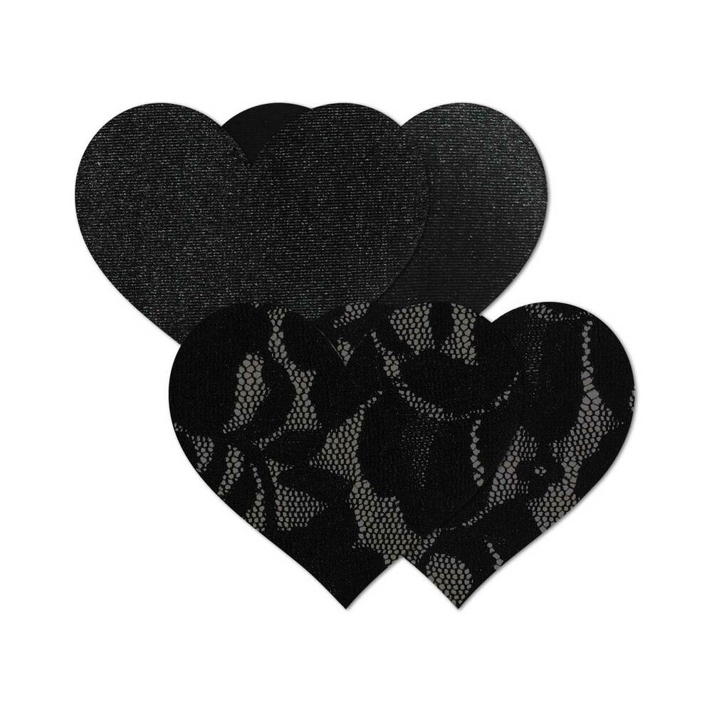BRISTOLS 6 - NIPPIES BASIC BLACK HEARTS PASTIES SIZE C