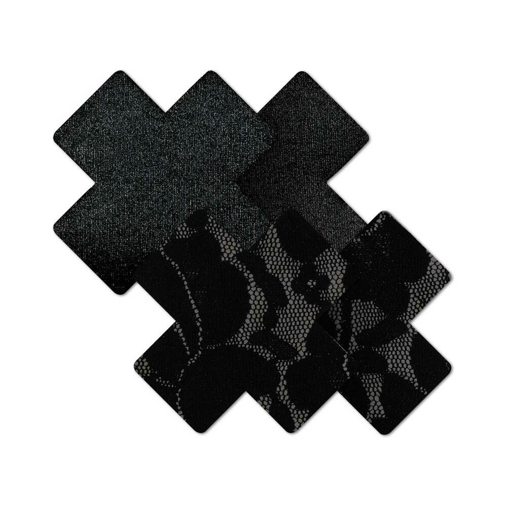 BRISTOLS 6 - NIPPIES BASIC BLACK CROSSES PASTIES SIZE C