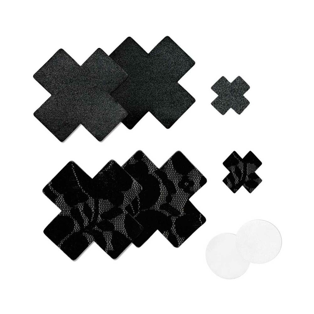 BRISTOLS 6 - NIPPIES BASIC BLACK CROSSES PASTIES SIZE C