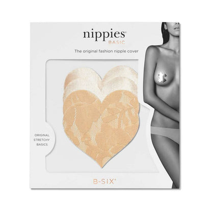 NIPPIES BASIC CREME HEARTS PASTIES SIZE B