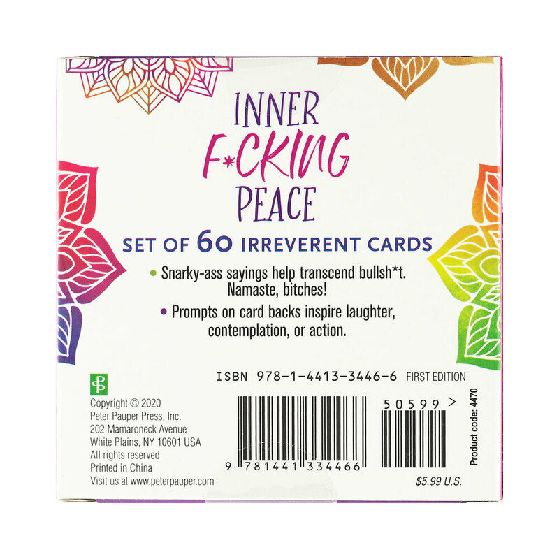 PETER PAUPER PRESS - INNER FUCKING PEACE CARDS (SET OF 60)