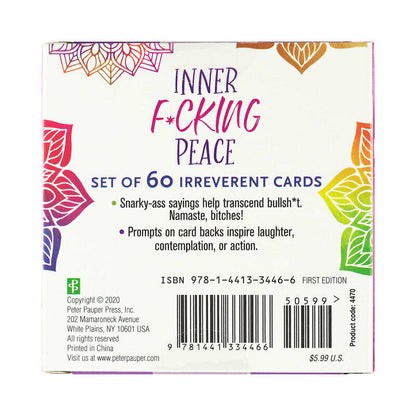 PETER PAUPER PRESS - INNER FUCKING PEACE CARDS (SET OF 60)
