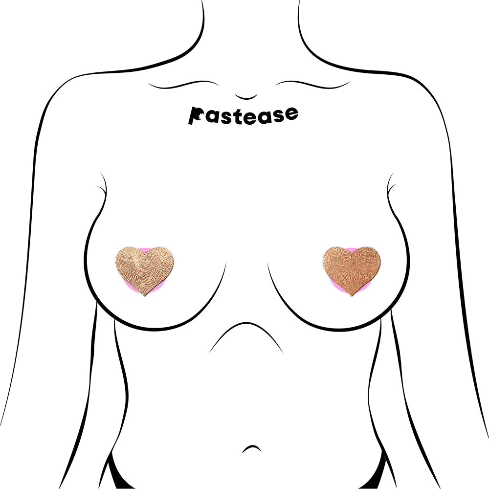 PASTEASE PETITES LIQUID HEARTS PASTIES ROSE GOLD 2-PACK