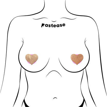 PASTEASE PETITES LIQUID HEARTS PASTIES ROSE GOLD 2-PACK