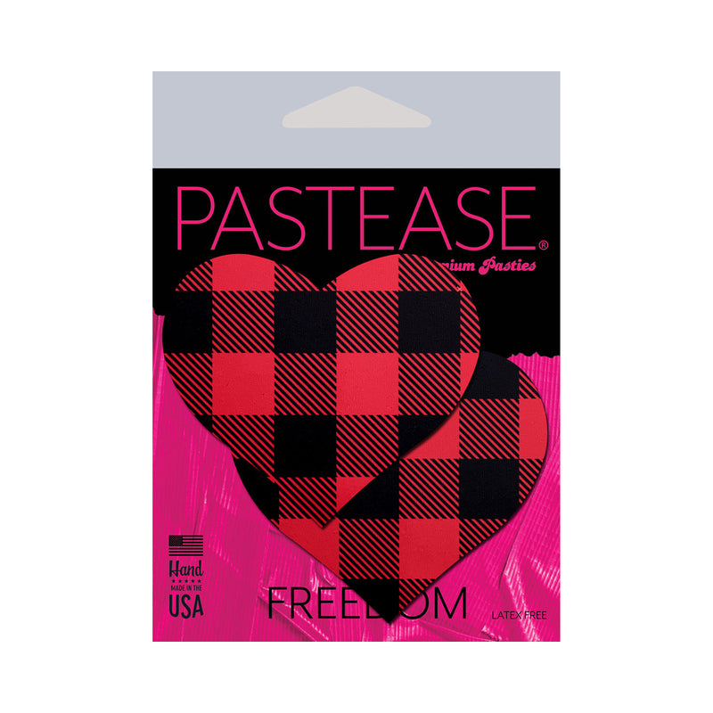 PASTEASE - CUBREPEZONES CORAZÓN A CUADROS DE BÚFALO ROJO