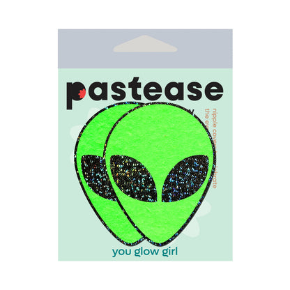 PASTEASE GLOW-IN-THE-DARK GLITTER ALIEN PASTIES GREEN