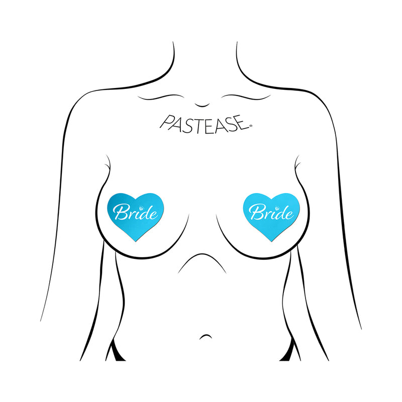 PASTEASE - PEGATINAS PARA PEZONES DE CORAZÓN AZUL DE NOVIA