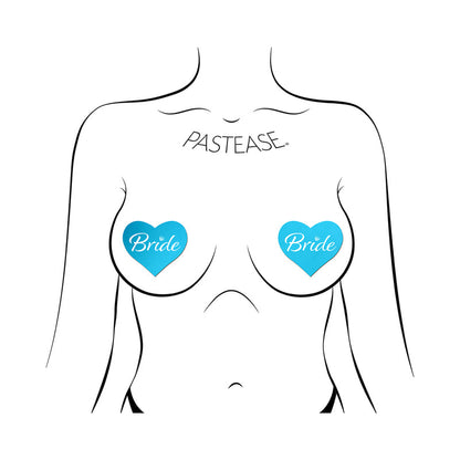 PASTEASE - PEGATINAS PARA PEZONES DE CORAZÓN AZUL DE NOVIA