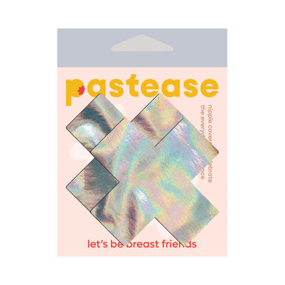 PASTEASE - HOLOGRAPHIC CROSSES PASTIES SILVER