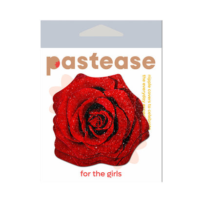 PASTEASE GLITTER BLOOMING ROSE PASTIES RED