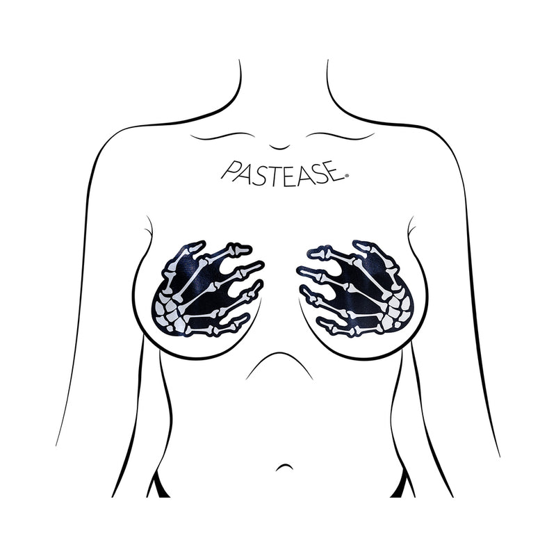 PASTEASE - SKELETON HANDS PASTIES BLACK
