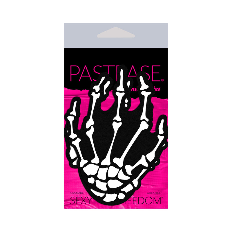 PASTEASE - SKELETON HANDS PASTIES BLACK