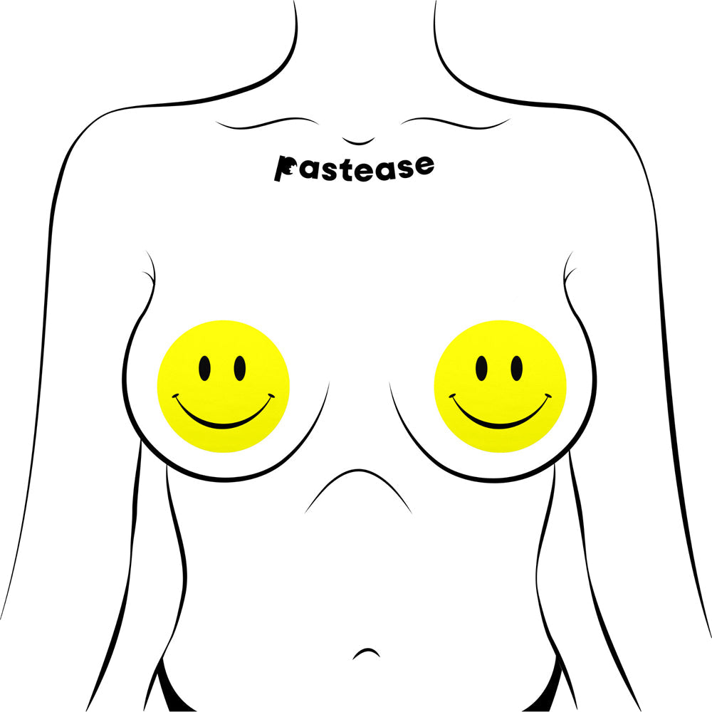 PASTEASE - HAPPY SMILEY FACE PASTIES YELLOW