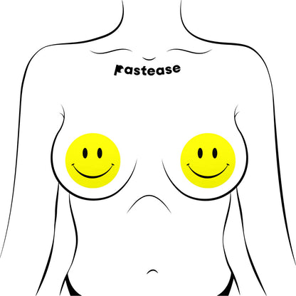 PASTEASE - HAPPY SMILEY FACE PASTIES YELLOW