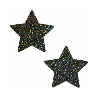 PASTEASE GLITTER STAR PASTIES BLACK