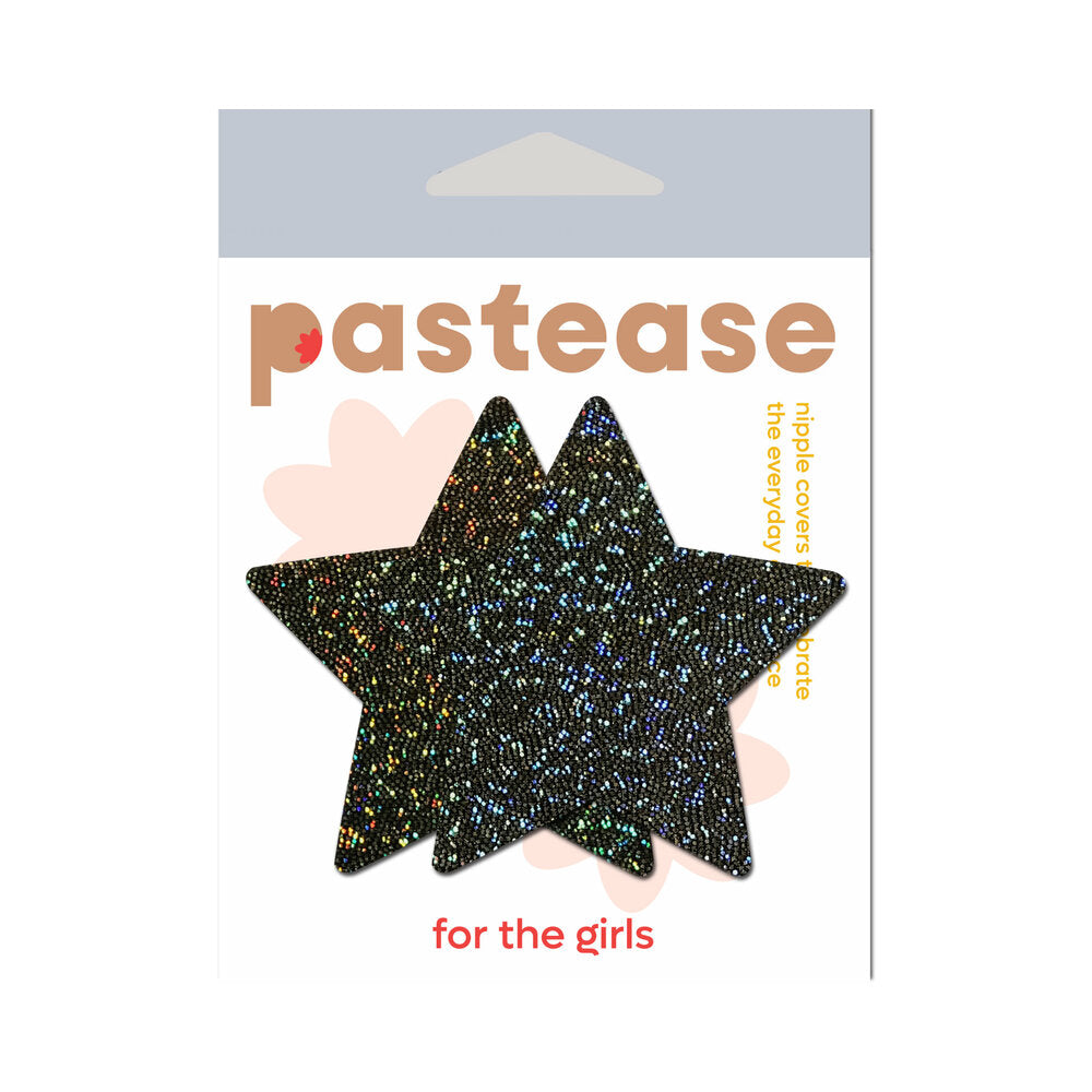 PASTEASE GLITTER STAR PASTIES BLACK
