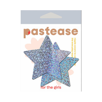 PASTEASE GLITTER STAR PASTIES SILVER