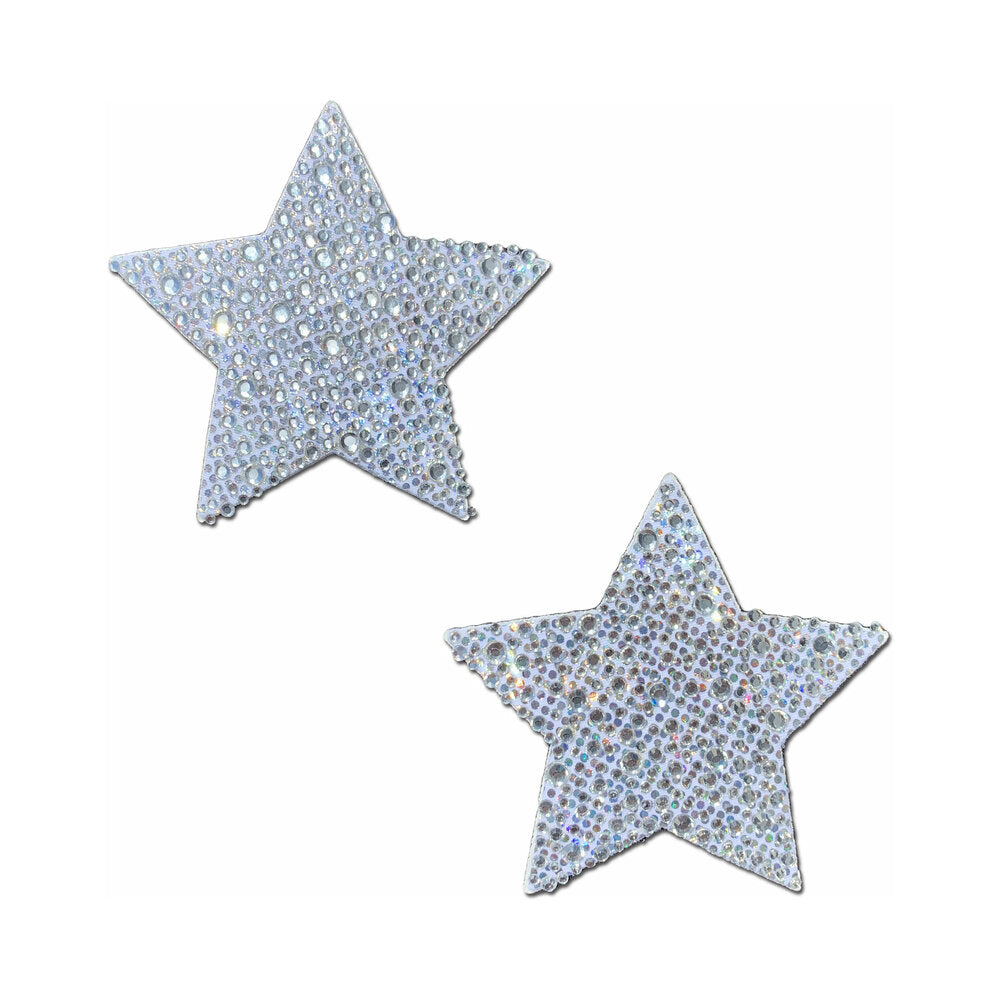 PASTEASE CRYSTAL SPARKLING STAR PASTIES SILVER