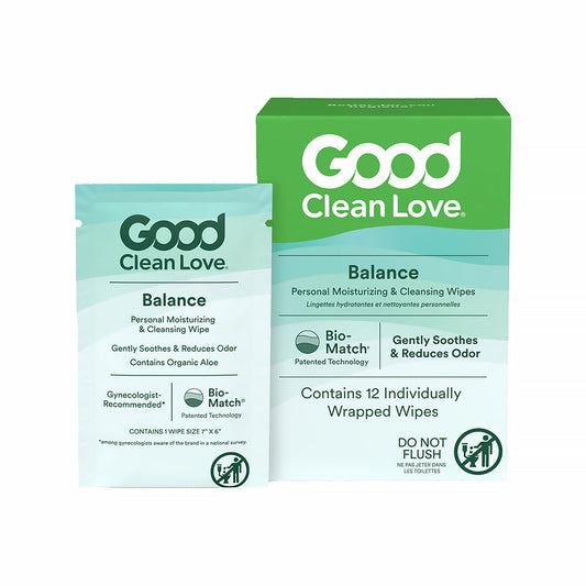 GOOD CLEAN LOVE - BALANCE PERSONAL MOISTURIZING & CLEANSING WIPES 12-PACK