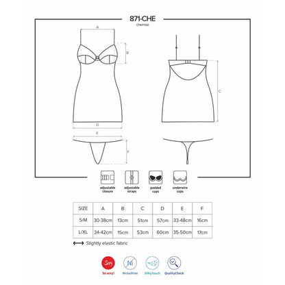 OBSESSIVE - 871-CHE-2 CHEMISE AND THONG