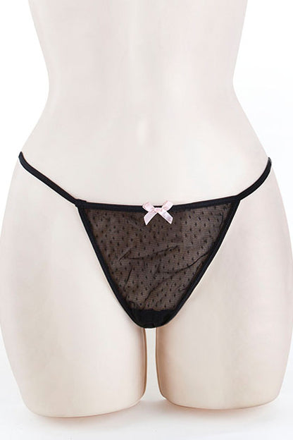 CHEMISE & G, DOT MESH BLACK