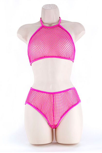 EXPOSED - HALTER TOP & SHORT, FN PINK